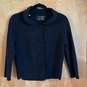 GiBi Black Cardigan 💯 Virgin Wool, Made in Italy size S